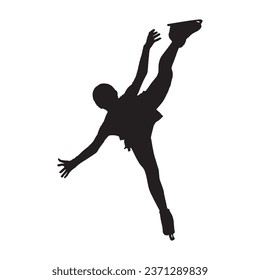 Vector Illustration of Ice Skating Art Silhouette