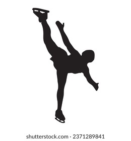 Vector Illustration of Ice Skating Art Silhouette