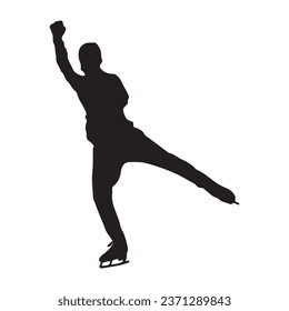 Vector Illustration of Ice Skating Art Silhouette