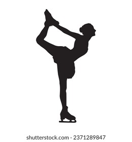 Vector Illustration of Ice Skating Art Silhouette