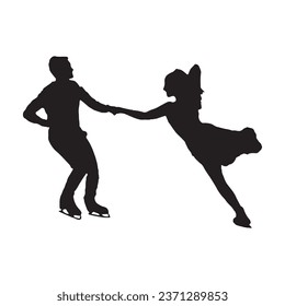 Vector Illustration of Ice Skating Art Silhouette