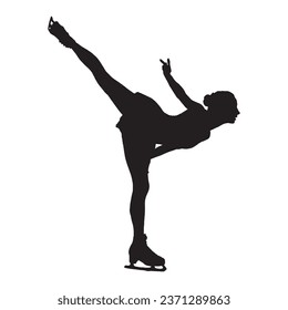 Vector Illustration of Ice Skating Art Silhouette