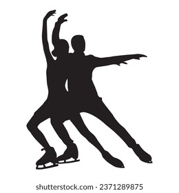 Vector Illustration of Ice Skating Art Silhouette