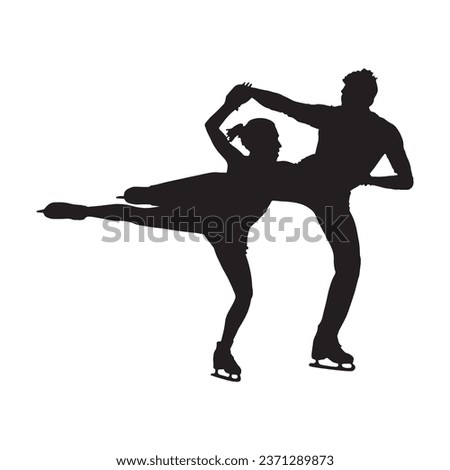 Vector Illustration of Ice Skating Art Silhouette