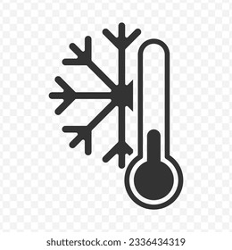 Ilustración vectorial del icono de temperatura de hielo en color oscuro y fondo transparente (PNG).