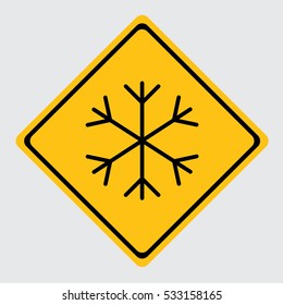 Vector illustration of ice yellow sign 