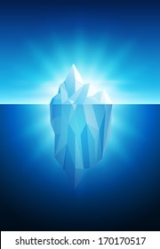 Vector illustration of iceberg. All elements are layered separately in vector file.