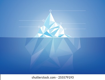 Vector illustration of iceberg. All elements are layered separately in vector file. Different colors in my profile.