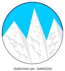 Vector illustration of an iceberg landscape