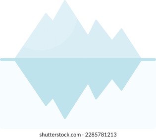 Vector illustration of an iceberg. Mountain ice formation. Frozen rock.