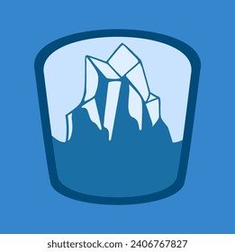 VECTOR ILLUSTRATION OF ICEBURG WINTER 2 LOGO BADGE DESIGN 

