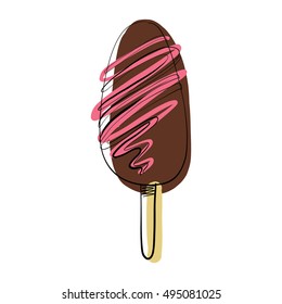 Vector illustration, ice-cream, chocolate 