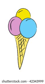 vector illustration of icecream isolated on white background