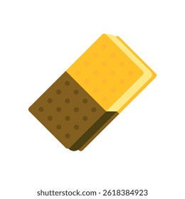 Vector illustration of ice-cream sandwich isolated on white background. Sweet dessert.