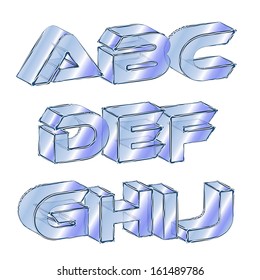 Vector illustration of an icecube like font