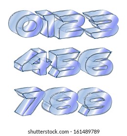 Vector illustration of an icecube like font