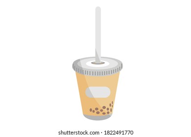 Vector Illustration of Iced Milk Tea