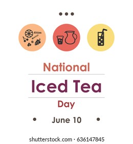 vector illustration for iced tea day in June