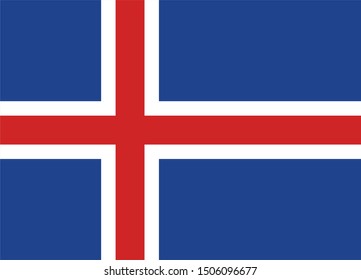 vector illustration of Iceland flag