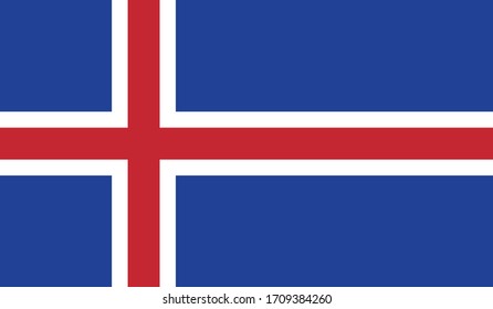 vector illustration of Iceland flag
