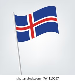 vector illustration of Iceland flag