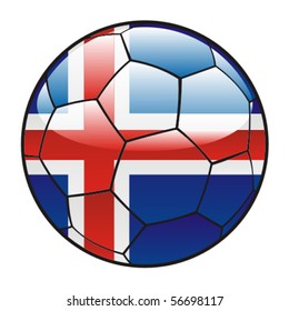vector illustration of Iceland flag on soccer ball