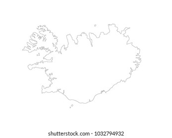 Black Abstract Outline Iceland Map Vector Stock Vector (Royalty Free ...