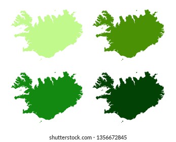 vector illustration of Iceland maps