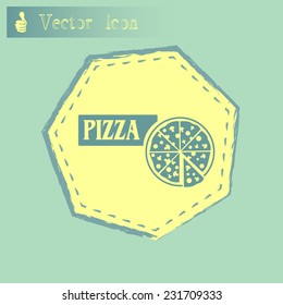 Vector illustration of icon for advertising pizza