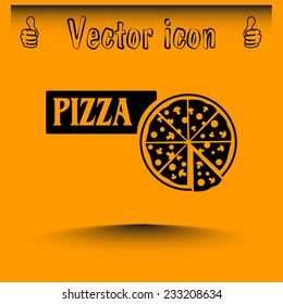 Vector illustration of icon for advertising pizza