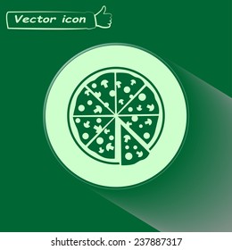 Vector illustration of icon for advertising pizza 