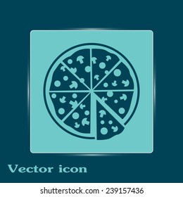 Vector illustration of icon for advertising pizza 