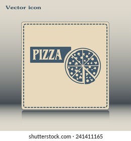 Vector illustration of icon for advertising pizza