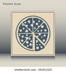 Vector illustration of icon for advertising pizza 