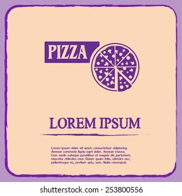 Vector illustration of icon for advertising pizza