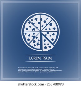 Vector illustration of icon for advertising pizza 
