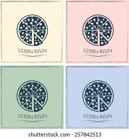 Vector illustration of icon for advertising pizza 