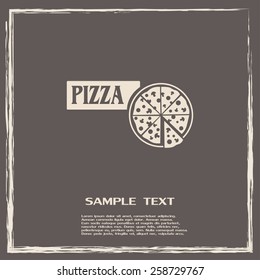 Vector illustration of icon for advertising pizza