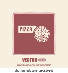 Vector illustration of icon for advertising pizza