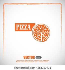 Vector illustration of icon for advertising pizza