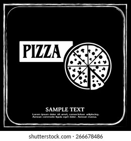 Vector illustration of icon for advertising pizza