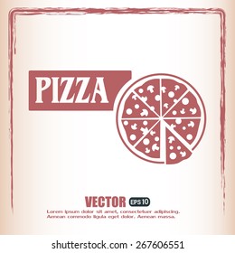 Vector illustration of icon for advertising pizza