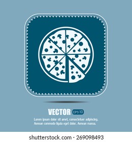 Vector illustration of icon for advertising pizza 