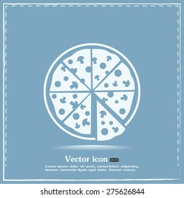 Vector illustration of icon for advertising pizza 