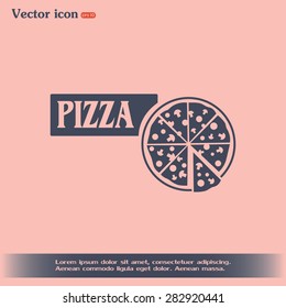Vector illustration of icon for advertising pizza