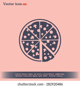 Vector illustration of icon for advertising pizza 