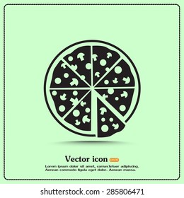 Vector illustration of icon for advertising pizza 