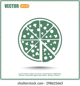 Vector illustration of icon for advertising pizza 