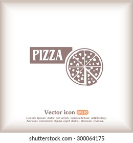 Vector illustration of icon for advertising pizza