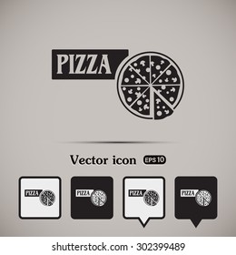 Vector illustration of icon for advertising pizza